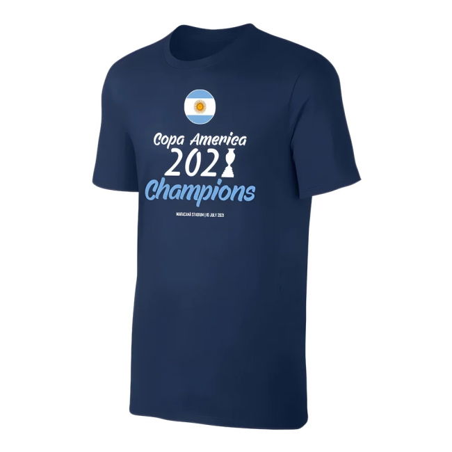 Climate-Control Argentina Ca2021 Winners T-Shirt Messi, Dark Blue