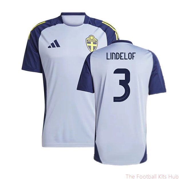 2024-2025 Sweden Training Jersey (Blue) (LINDELOF 3)