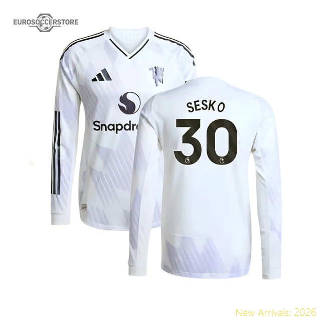 2025-2026 Man Utd Authentic Long Sleeve Away Shirt (sesko 30)
