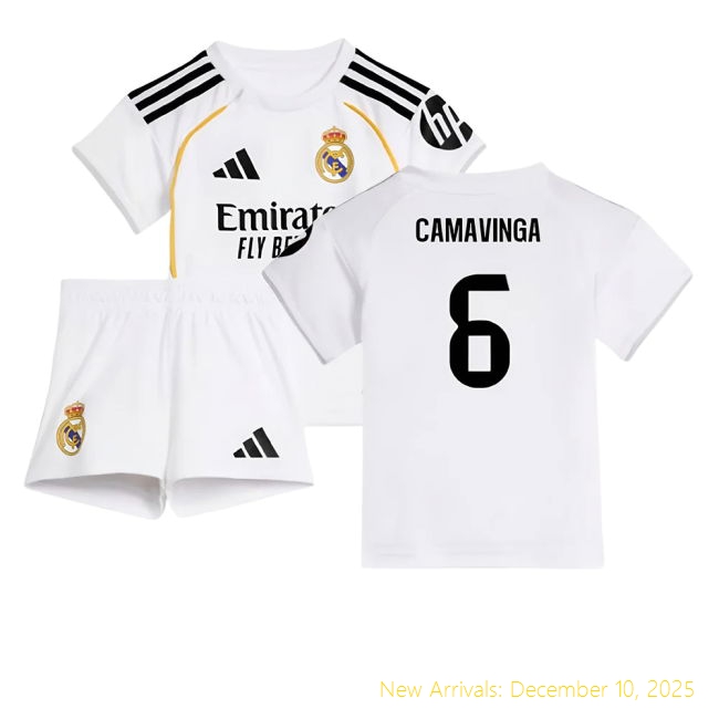 2025-2026 Real Madrid RM Authentic Home Baby Kit (Camavinga 6)