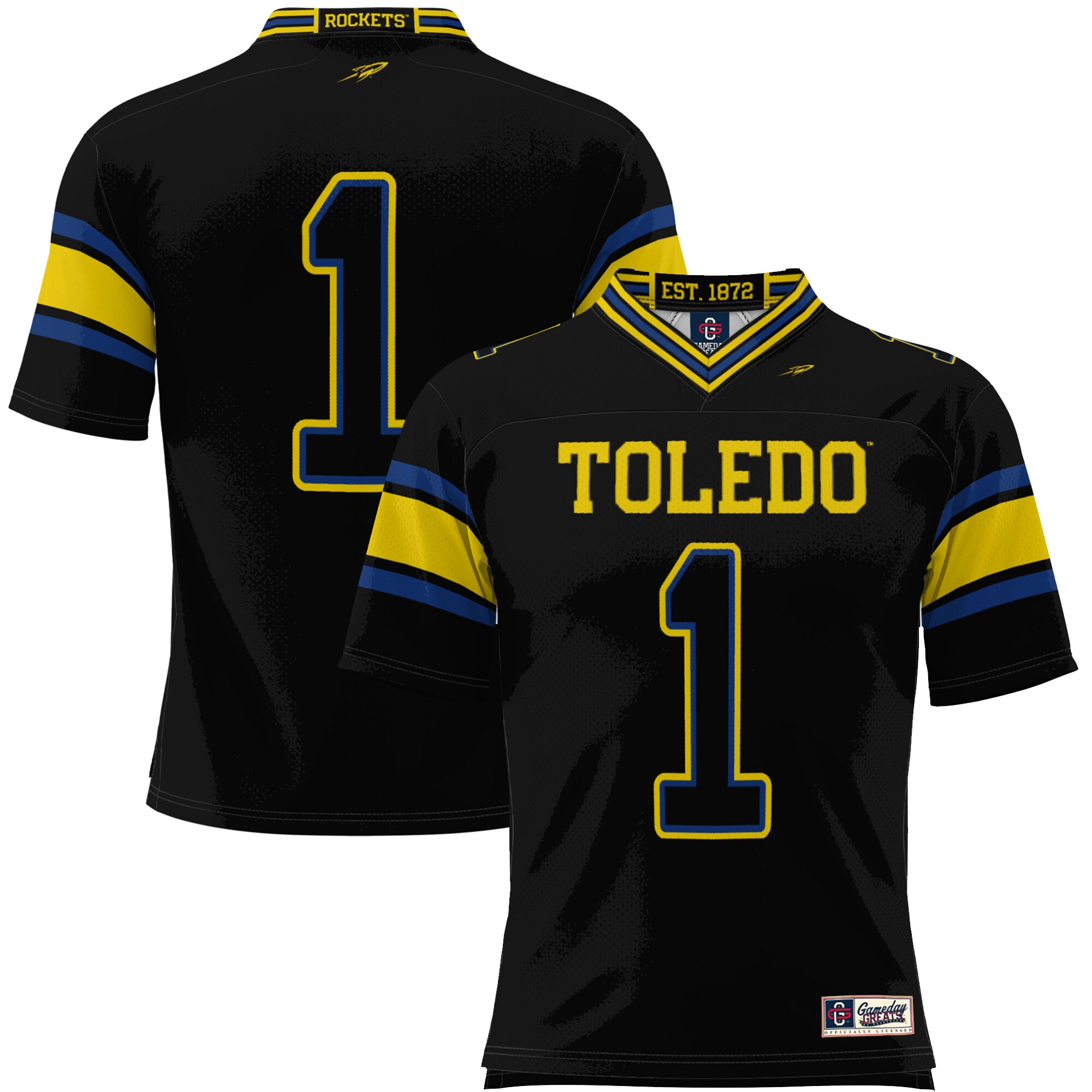 #1 Toledo Rockets GameDay Greats Youth Endzone Football Jersey - Black