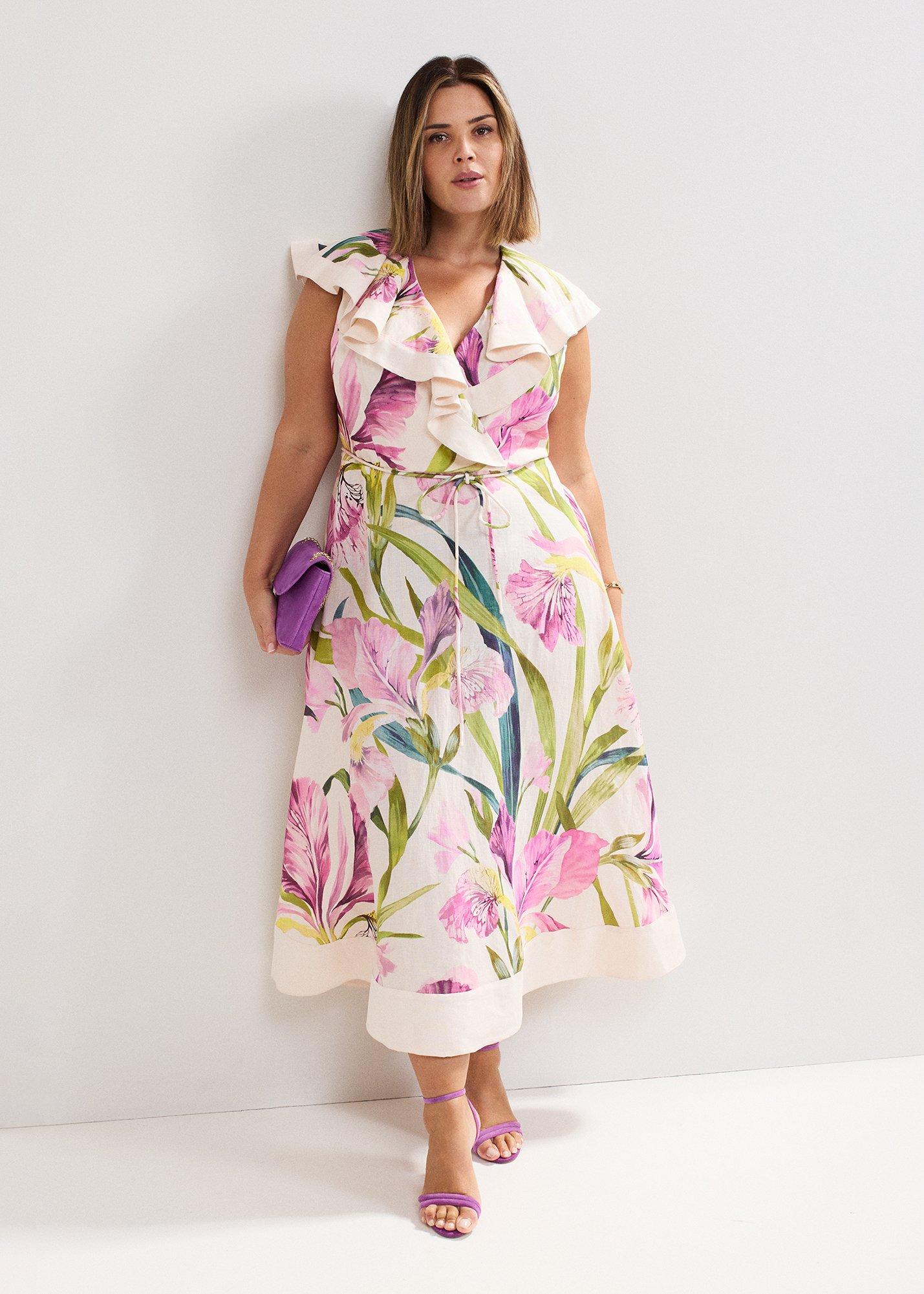 Matilda Floral Linen Ruffle Dress