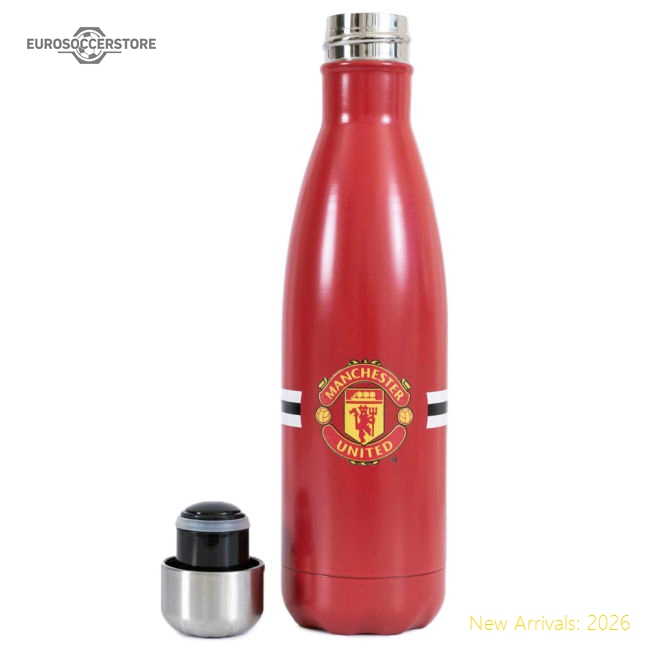 Premium Manchester United Fc Core Stripe Thermal Flask - Collectors Item