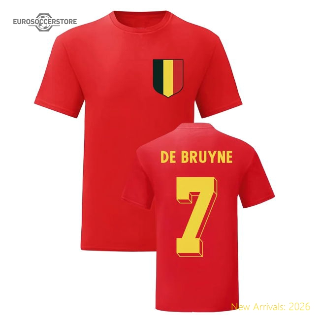 Kevin De Bruyne Belgium National Hero Tee\'s (Red)