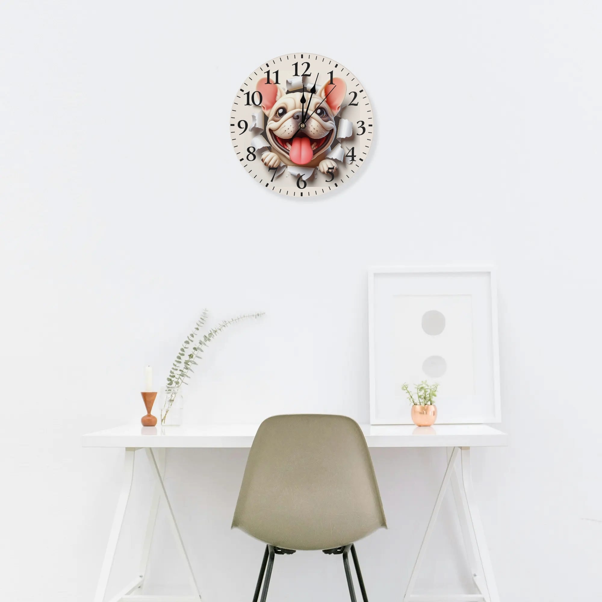 French Bulldog Princess Frameless Wall Clock Useful Frenchie Gear