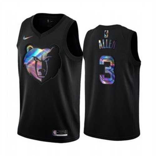 Nike Memphis Grizzlies #3 Grayson Allen Mens Iridescent Holographic Collection NBA Jersey ¨C Black Mens