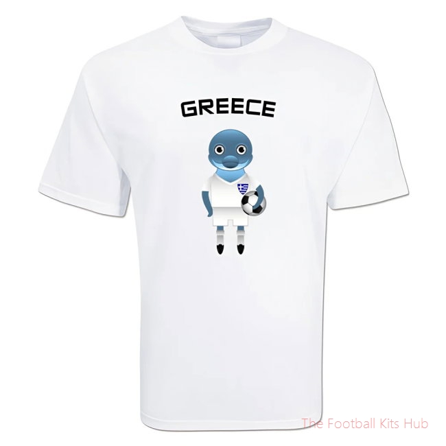 Men Greece Mascot Soccer T-shirt UEFA Euro