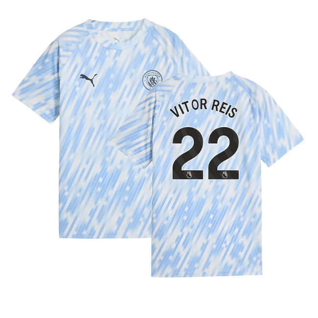 match worn 2025-2026 Man City Warm Up Jersey (Silver Sky) - Kids (V...