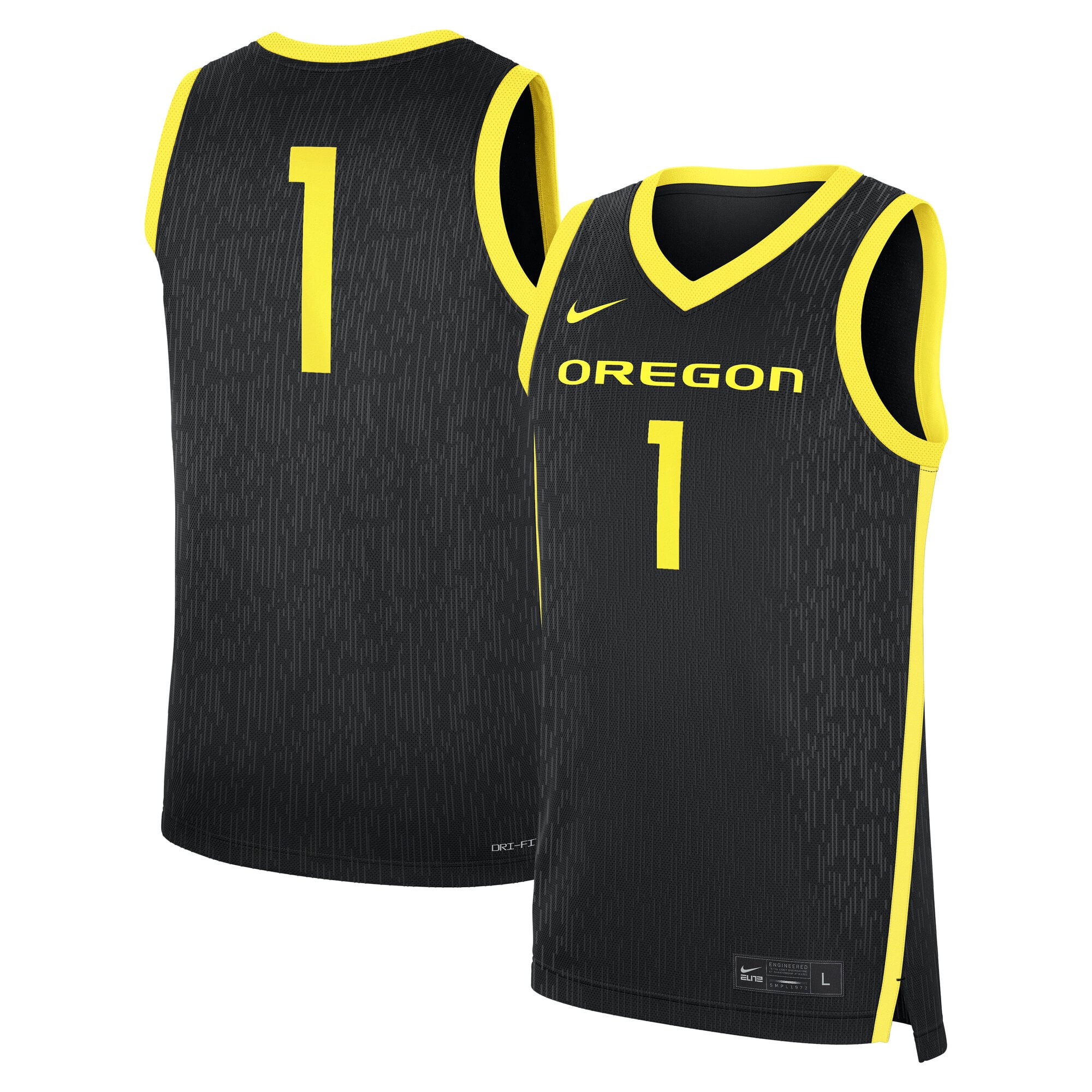 #1 Oregon Ducks Nike Alternate Replica Jersey - Black