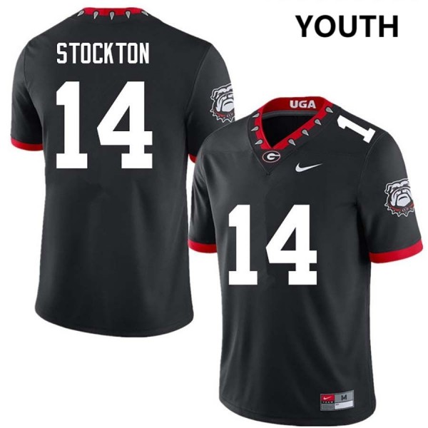 Youth Georgia Bulldogs #14 Gunner Stockton 100th Anniversary Black Nike Stitch Jersey