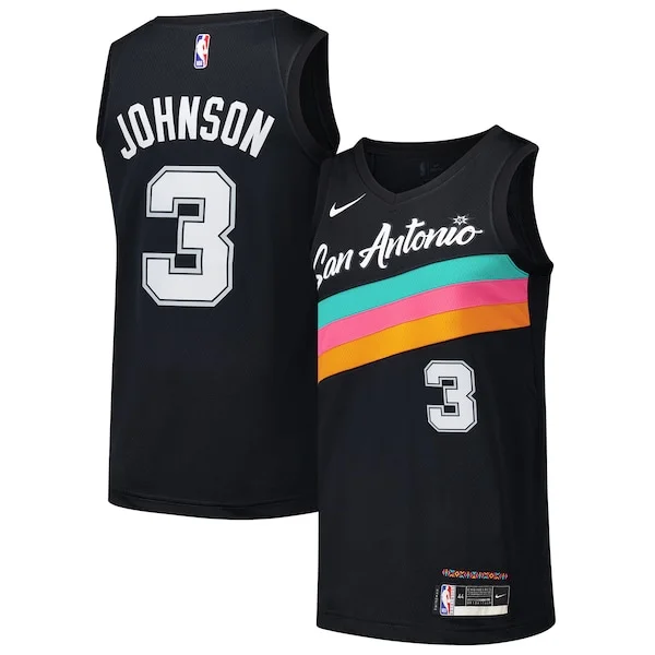 Keldon Johnson SAS Swingman Jersey - stylish Basketball - Black