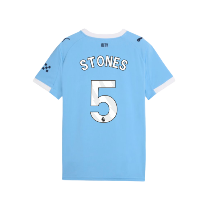Top Tier Licensed Football Man City Home Shirt Kids Stones #5 Upda...