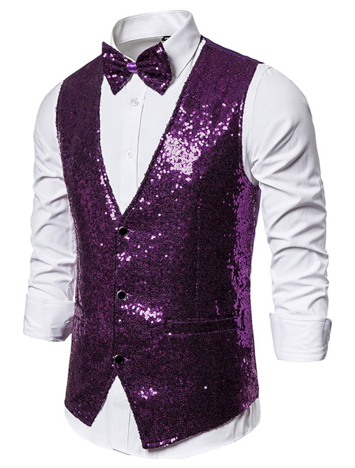 Men's Vest Gilet Wedding Party / Evening Going out Streetwear Casual