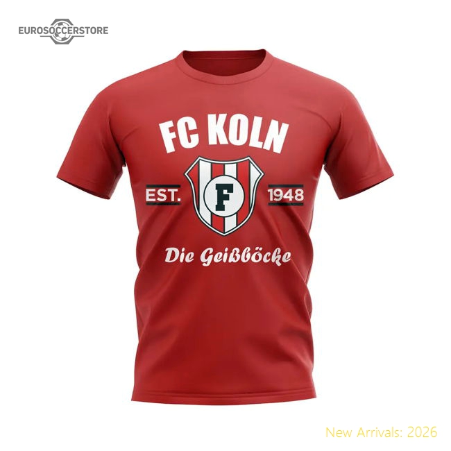 Official Performance Fc Koln Established Football T-Shirt (Red)