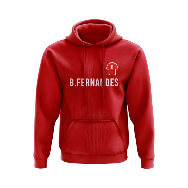 Professional Man Utd Bruno Fernandes Man United Number Hoody (Red)