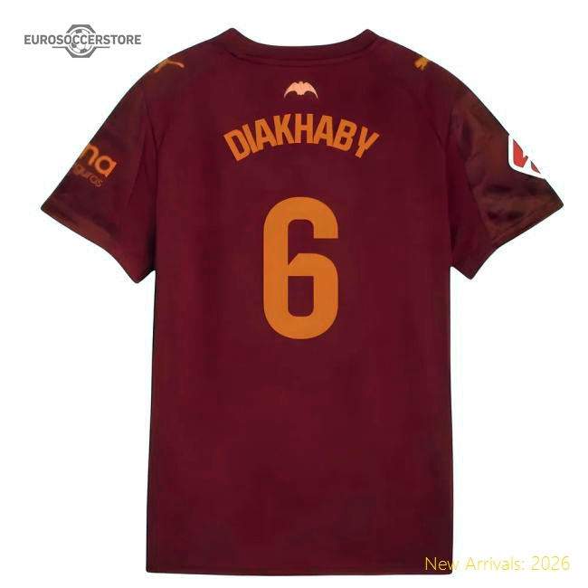 Top-Quality Official 2025-2026 Valencia Away Shirt (Diakhaby 6)