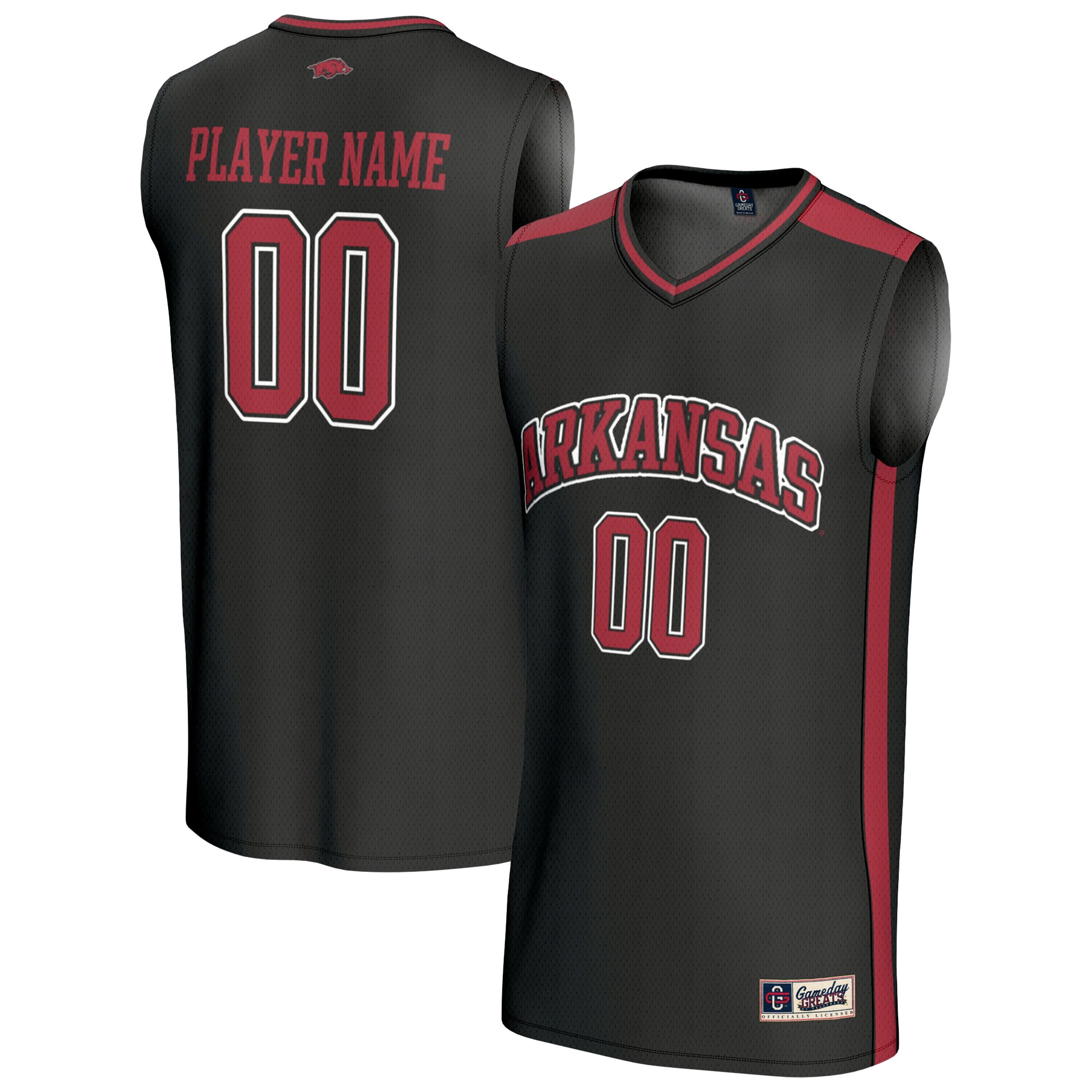 [NJP] Arkansas Razorbacks GameDay Greats Lightweight Collegiate Women's Basketball NIL Pick-A-Player Fashion Jersey - Black