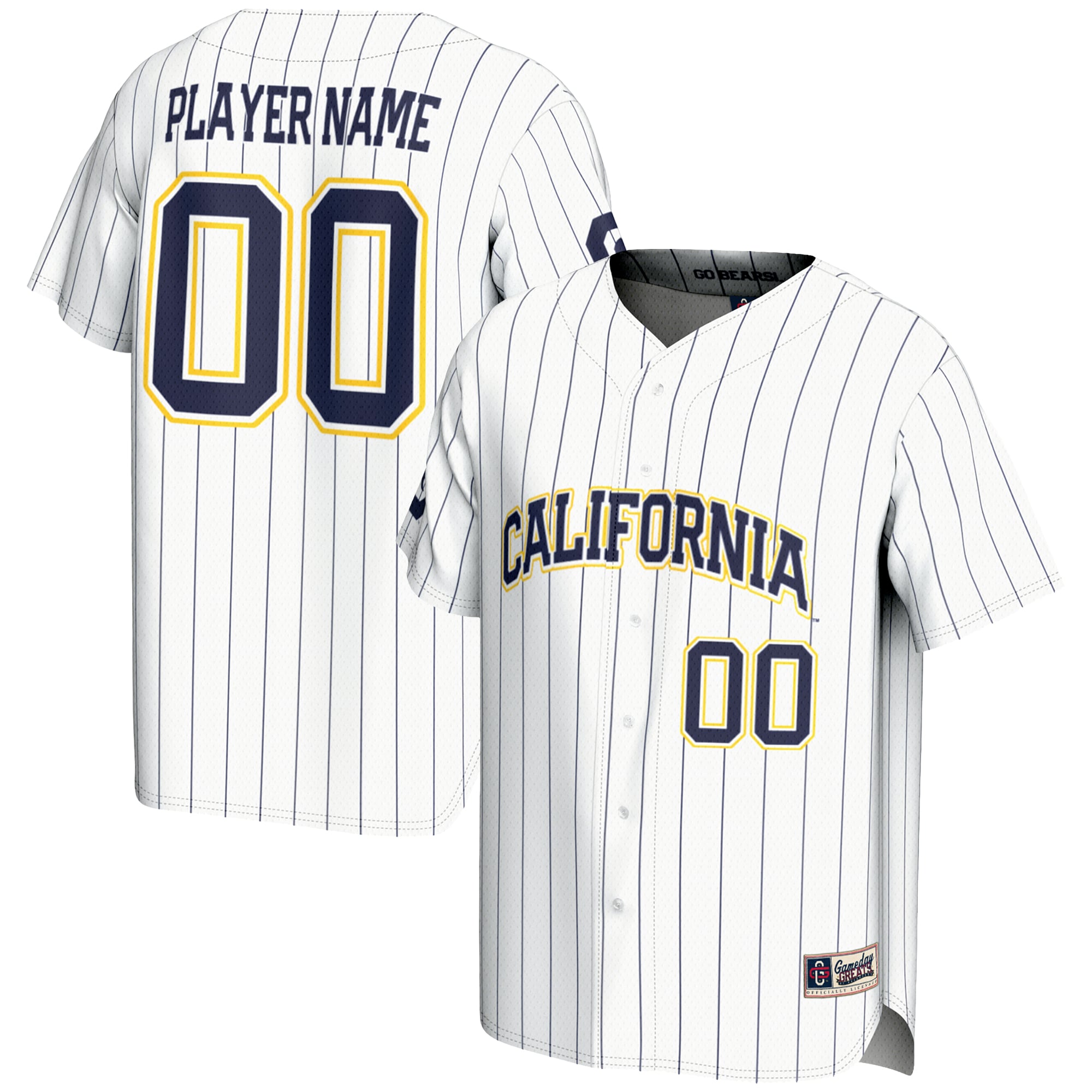 Cal Bears GameDay Greats Youth NIL Pick-A-Player Lightweight Baseball Jersey - White