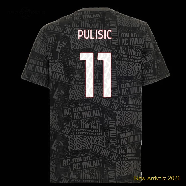 Professional-Grade 2025-2026 Ac Milan Ftblculture Tee Aop (Black) (Pulisic