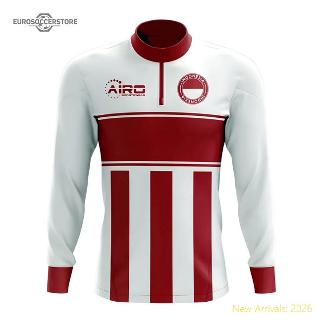 Indonesia Concept Football Half Zip Midlayer Top (white-red)