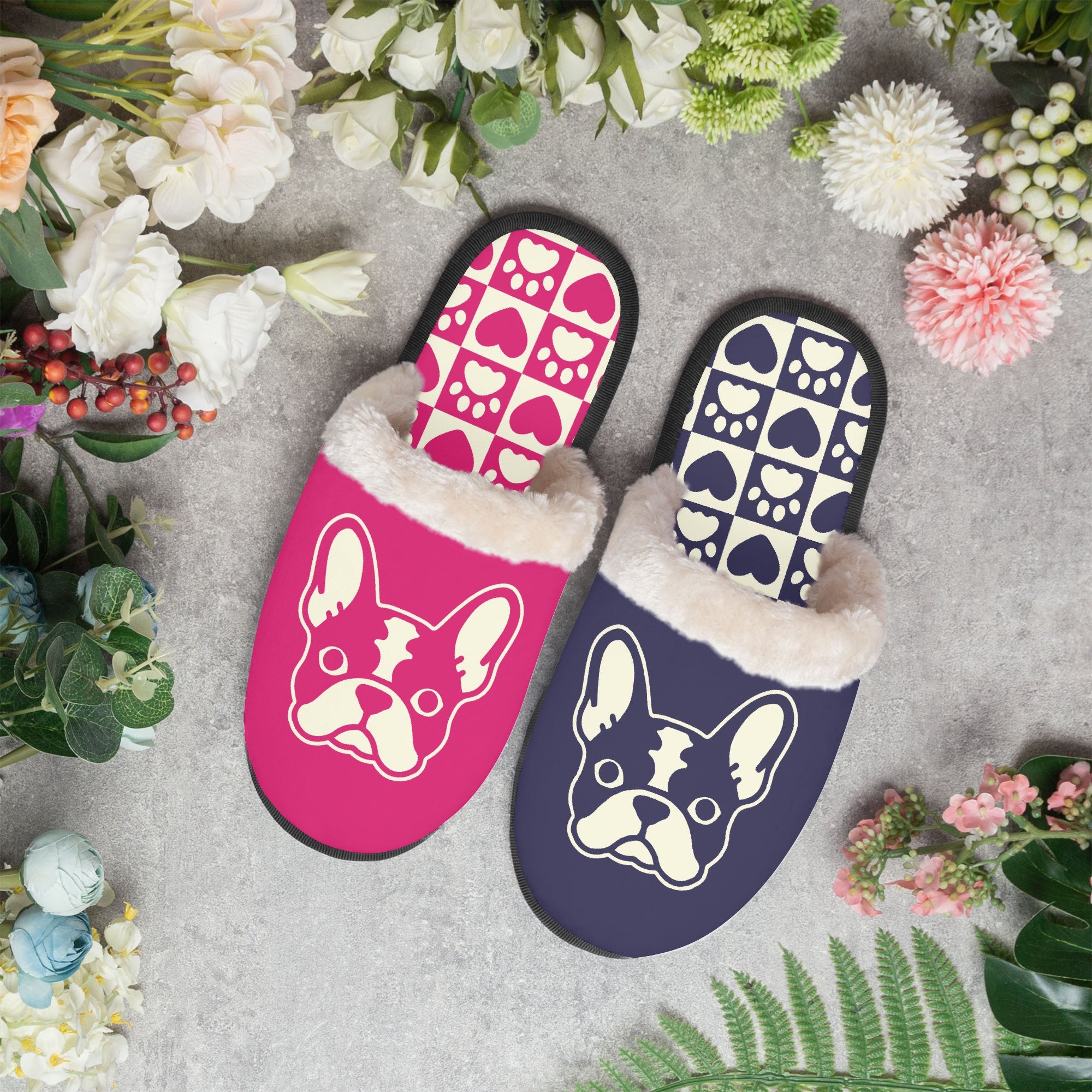 French Bulldog Pip Cozy Winter Slippers Durable Dog Footwear