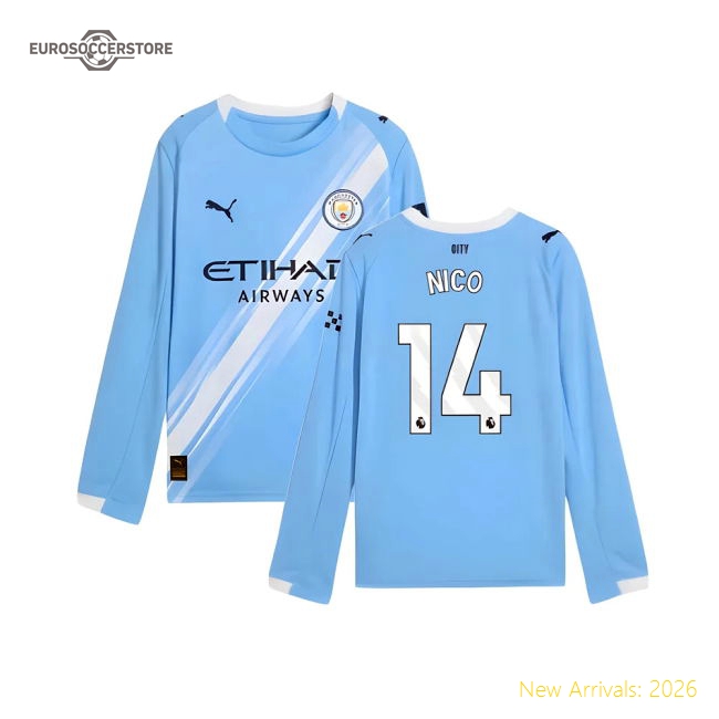 Child-friendly Man City Kids Nico Jersey 2025-2026 Flexible