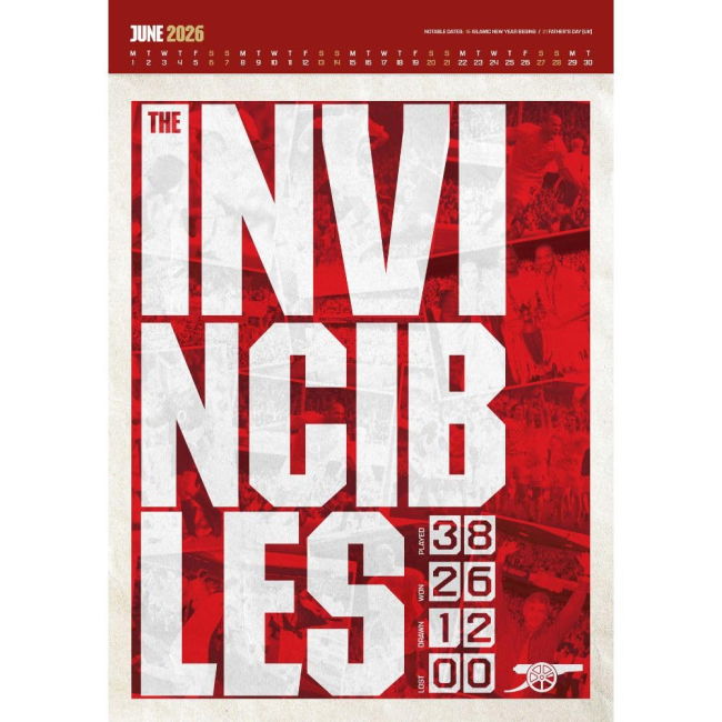 Arsenal FC Deluxe Calendar 2026 - premium