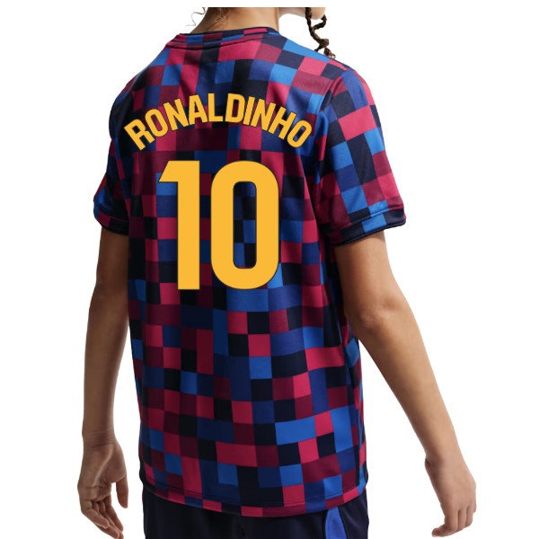 [JED] 2026-2027 Barcelona Pre Match Shirt (Kids) (Ronaldinho 10)