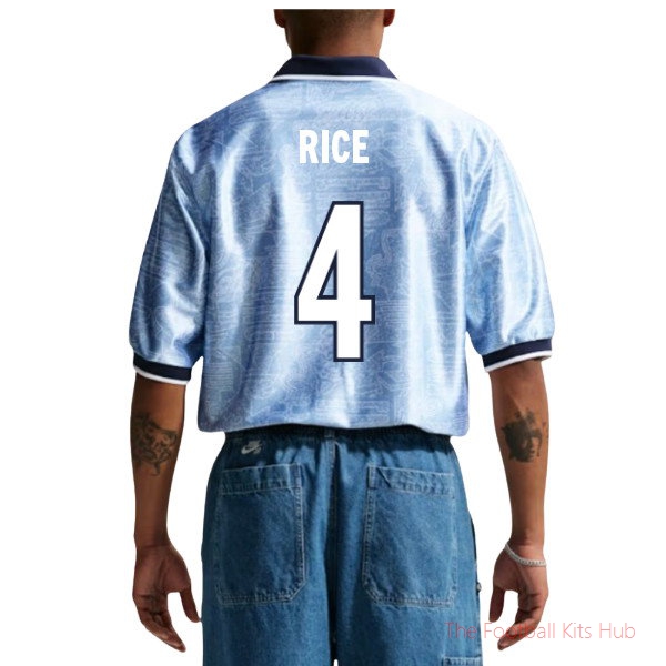 England Dri-FIT Shirt Rice #4 2026-2027 Match Jersey - Work Blue