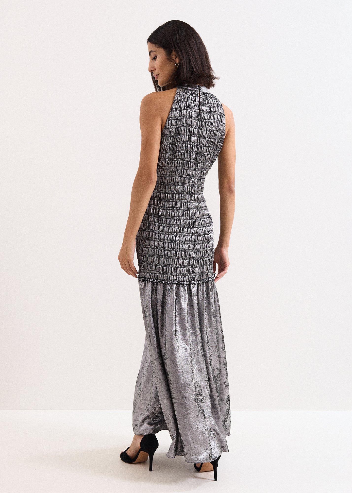 Tasmin Silver Shimmer Maxi Dress