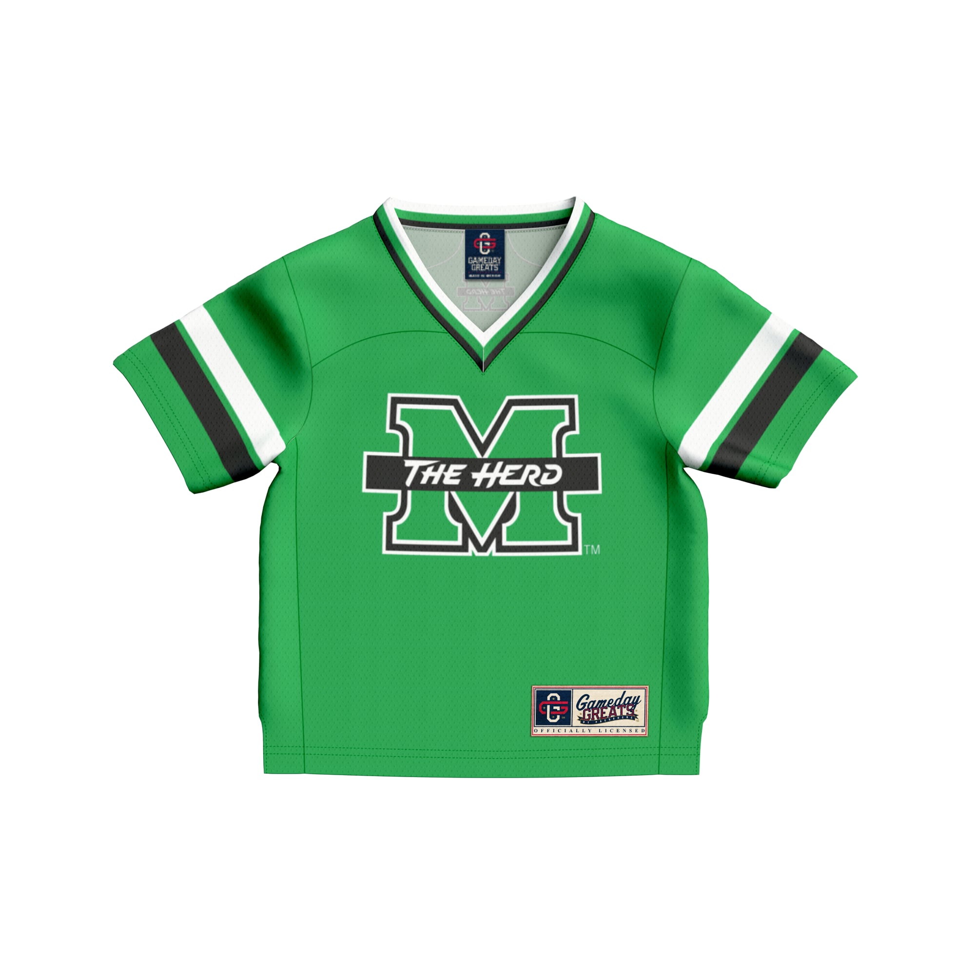 Toddler #1 Kelly Green Marshall Thundering Herd Collegiate Football Fashion Jersey