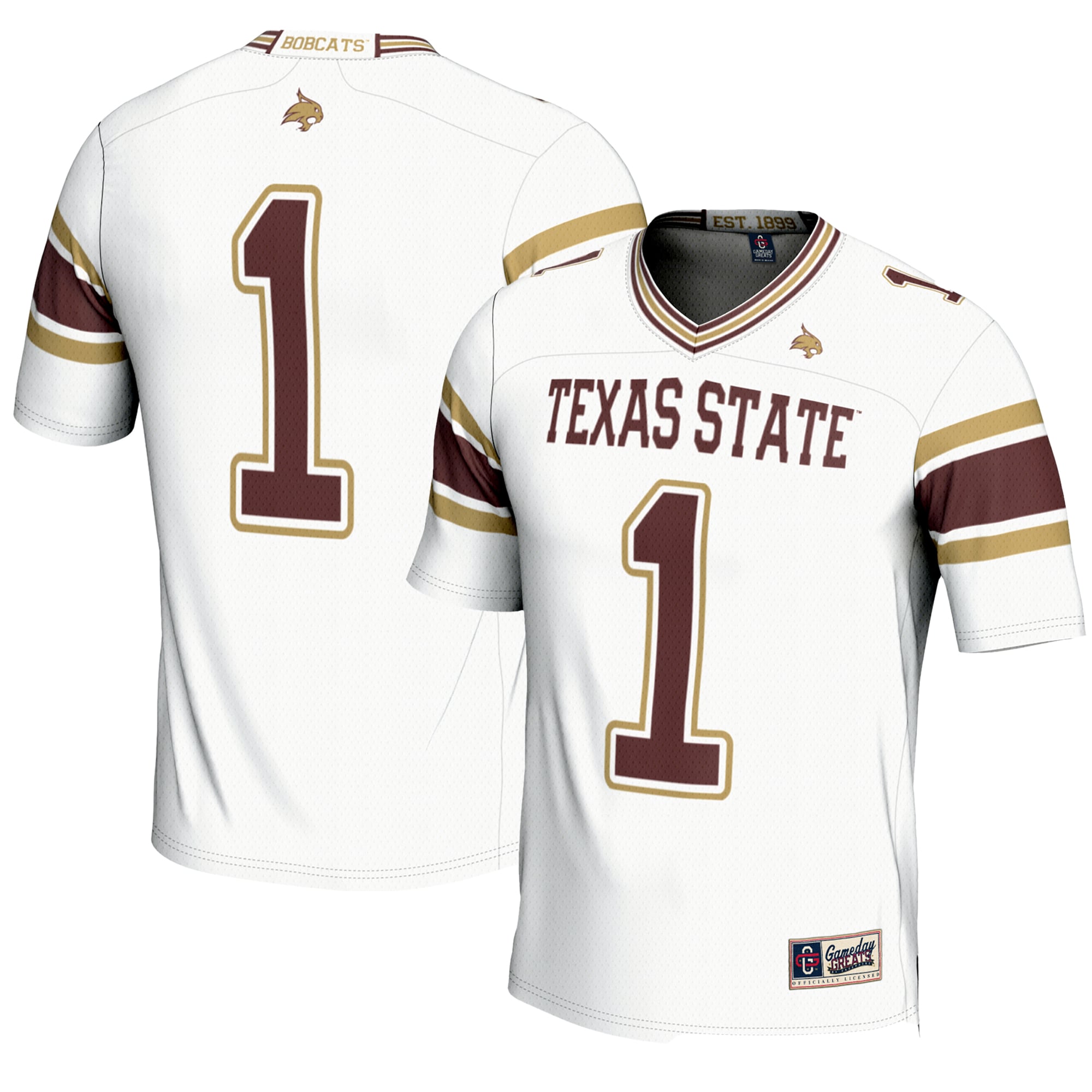 #1 Texas State Bobcats GameDay Greats Endzone 2026/2027 Football Jersey - White