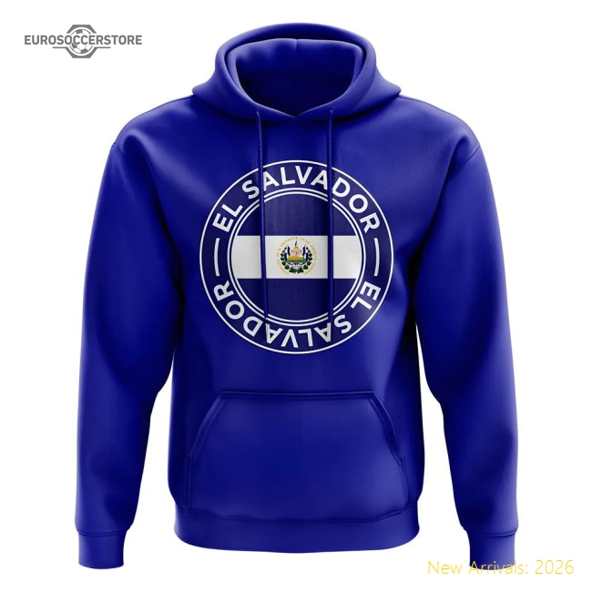 Excellent El Salvador Football Badge Hoodie (royal) - Excellent Value