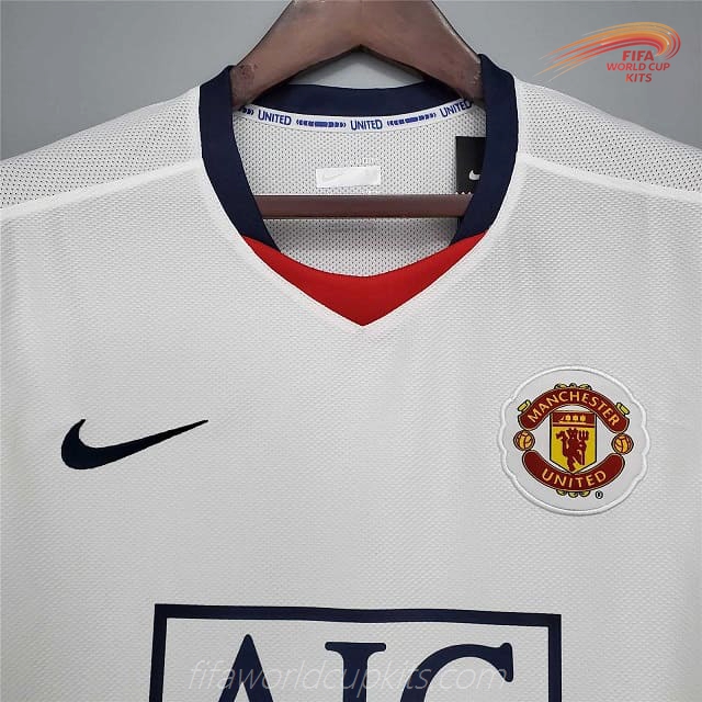 Manchester United 08-09 Away White Football Kit