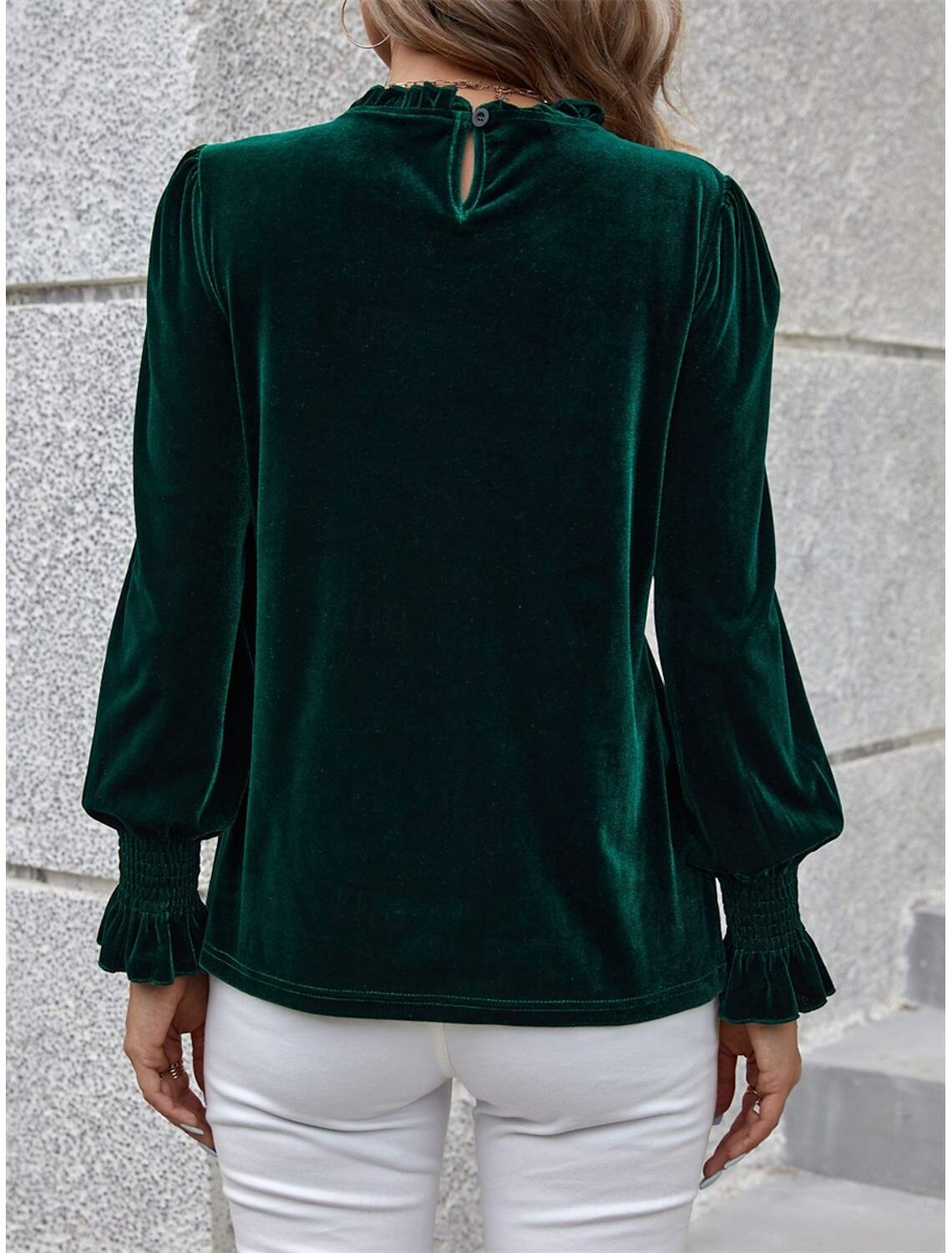 Women's Shirt Blouse Basic Casual Solid Color Regular Tops Long Sleeve Turtleneck Regular Fit Daily Fall Winter