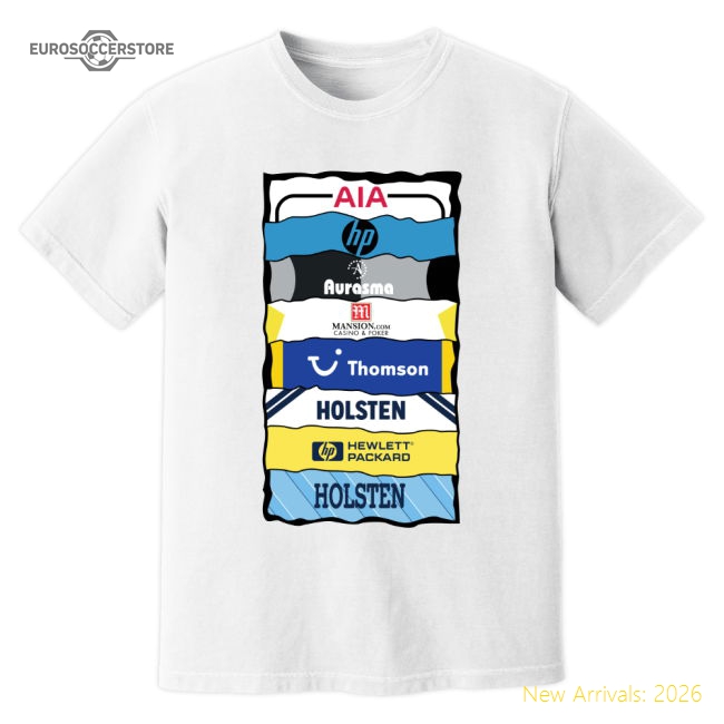 Premium Tottenham Sponsor History T-shirt (white) - Premium Quality