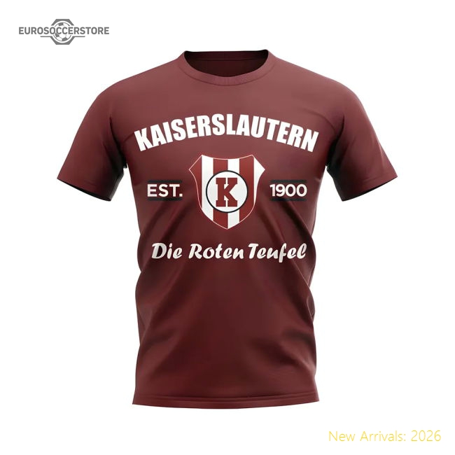 T-Shirt Kaiserslautern Established Football (Maroon) In Multiple Sizes