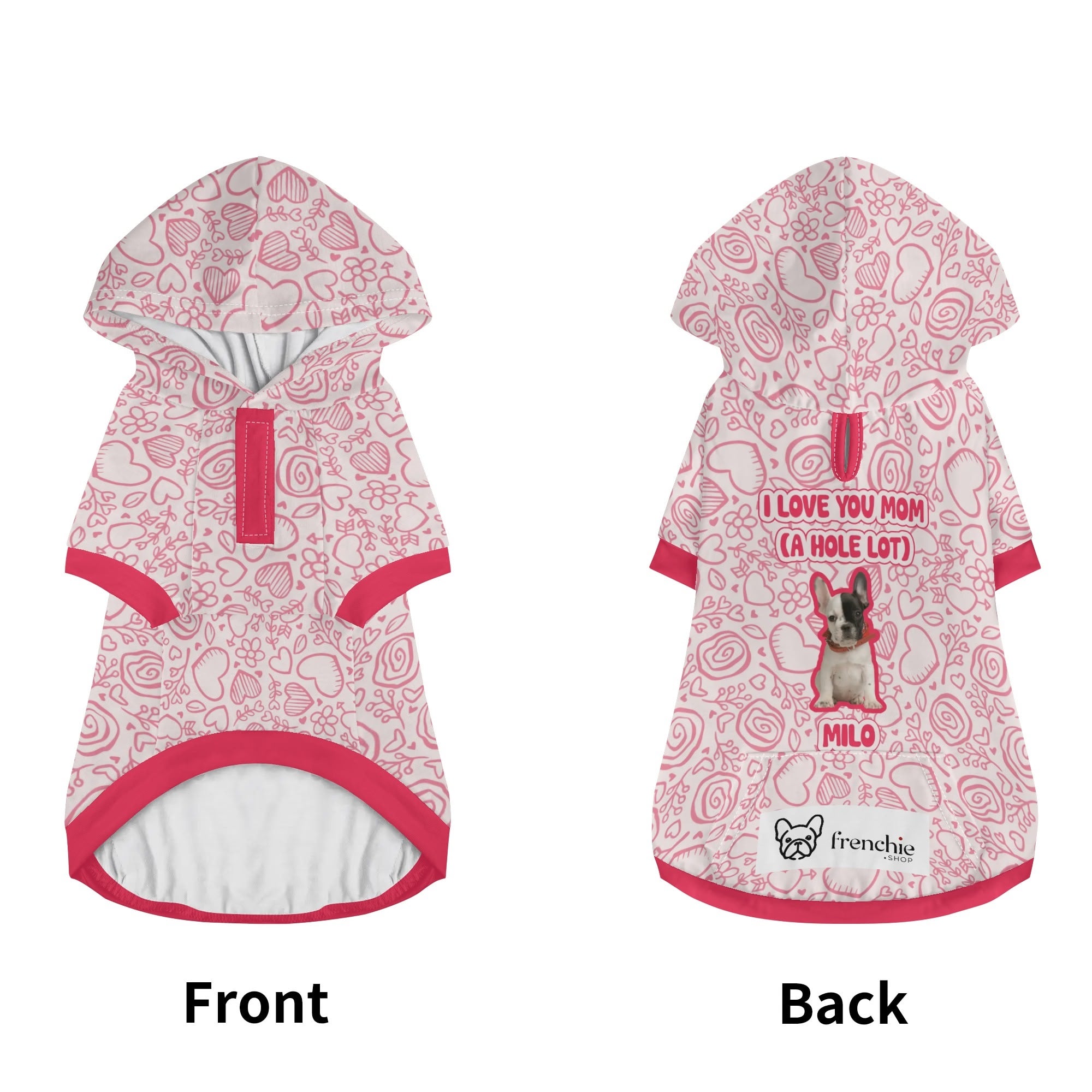 Personalized French Bulldog Hoodies Featuring Your Dog’s Photo and Name | Frenchie Shop Original