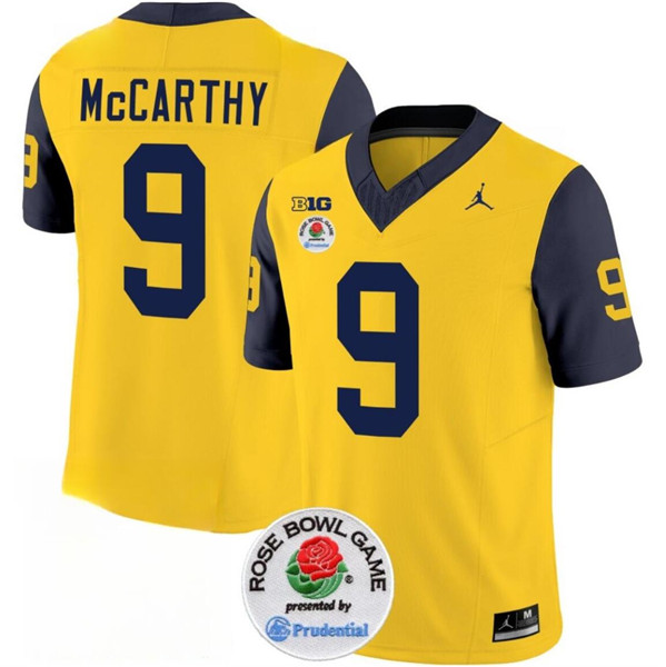 Men's Michigan UM Yellow 2023 home jersey None #9 official licensed