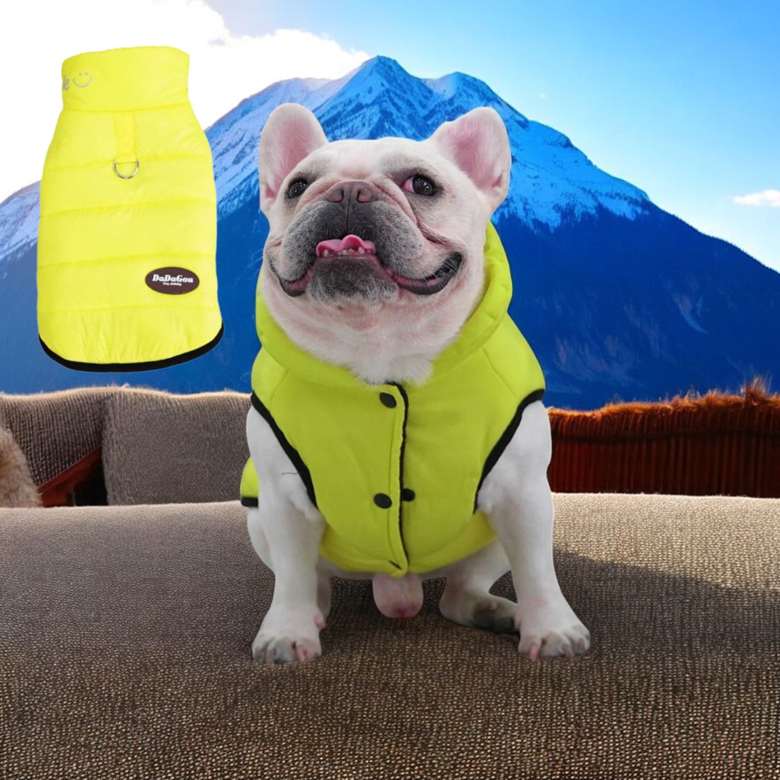 Premium Frenchie Winter Jacket - Comfortable Vest with D-Ring for Safe Traction