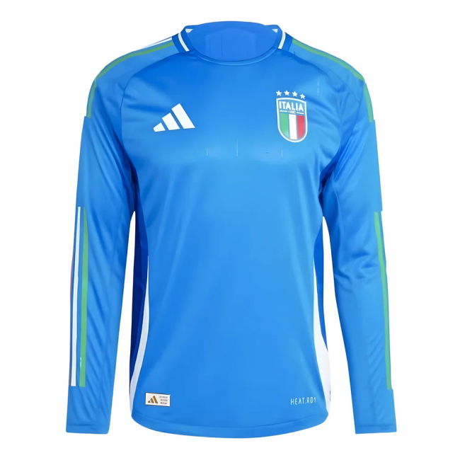 2024-2025 Italy Authentic Long Sleeve Home Shirt Official