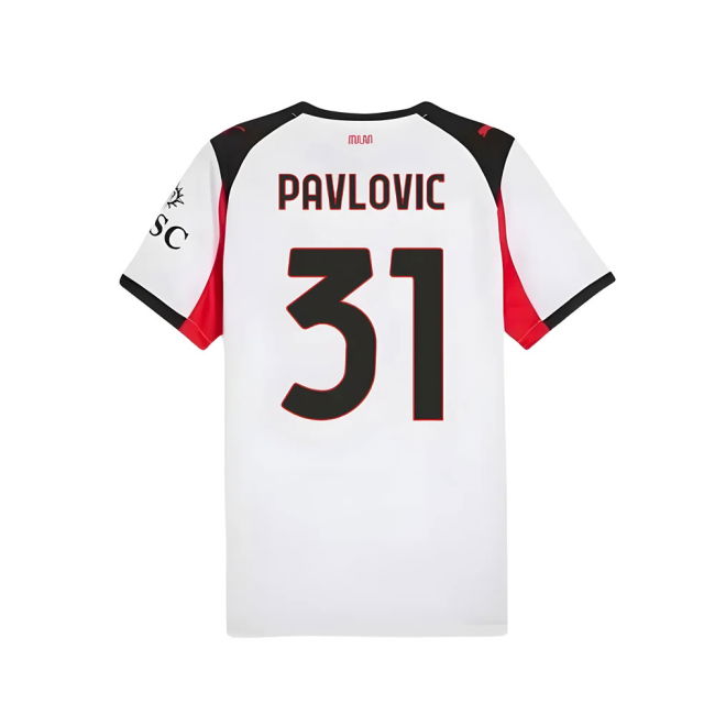 Supporter Grade AC Milan Away Supporter Kit (Adults) (Pavlovic 31)