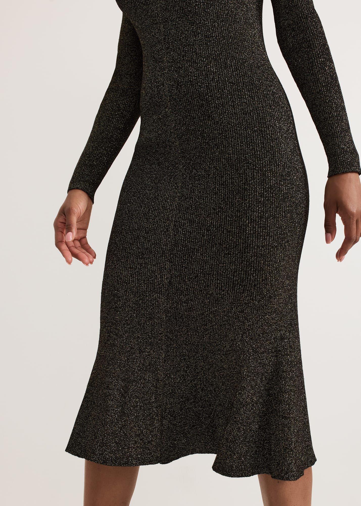 Petite Tillie Lurex Flippy Hem Dress