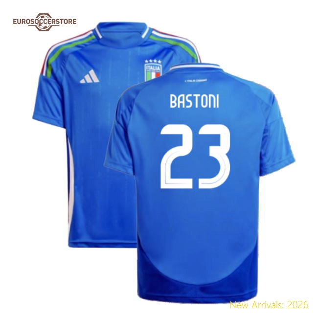 Italy Children 2024 Home Jersey Shirt Football Fan Game Day Match Day Supporter Collection