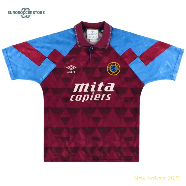 Aston Villa Children 1990 Home Jersey Shirt #92 Football Fan Apparel