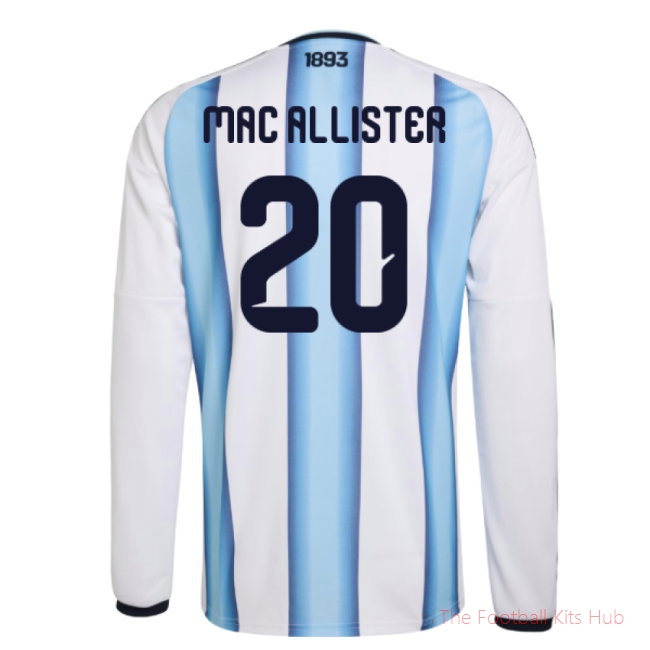 2026-2027 Argentina Long Sleeve Home Shirt (Mac Allister 20)