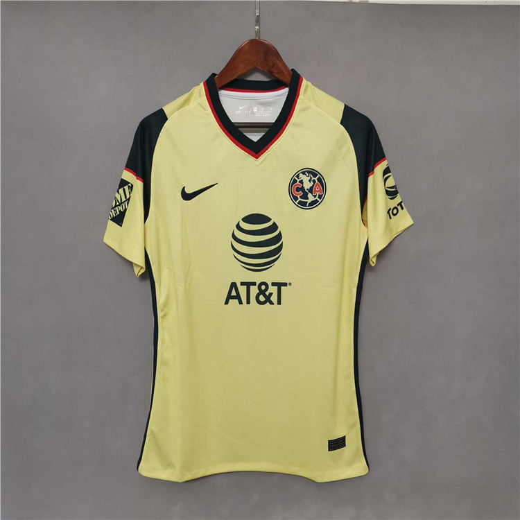 Club America 21-22 Home Yellow Soccer Jersey Football Shirt -