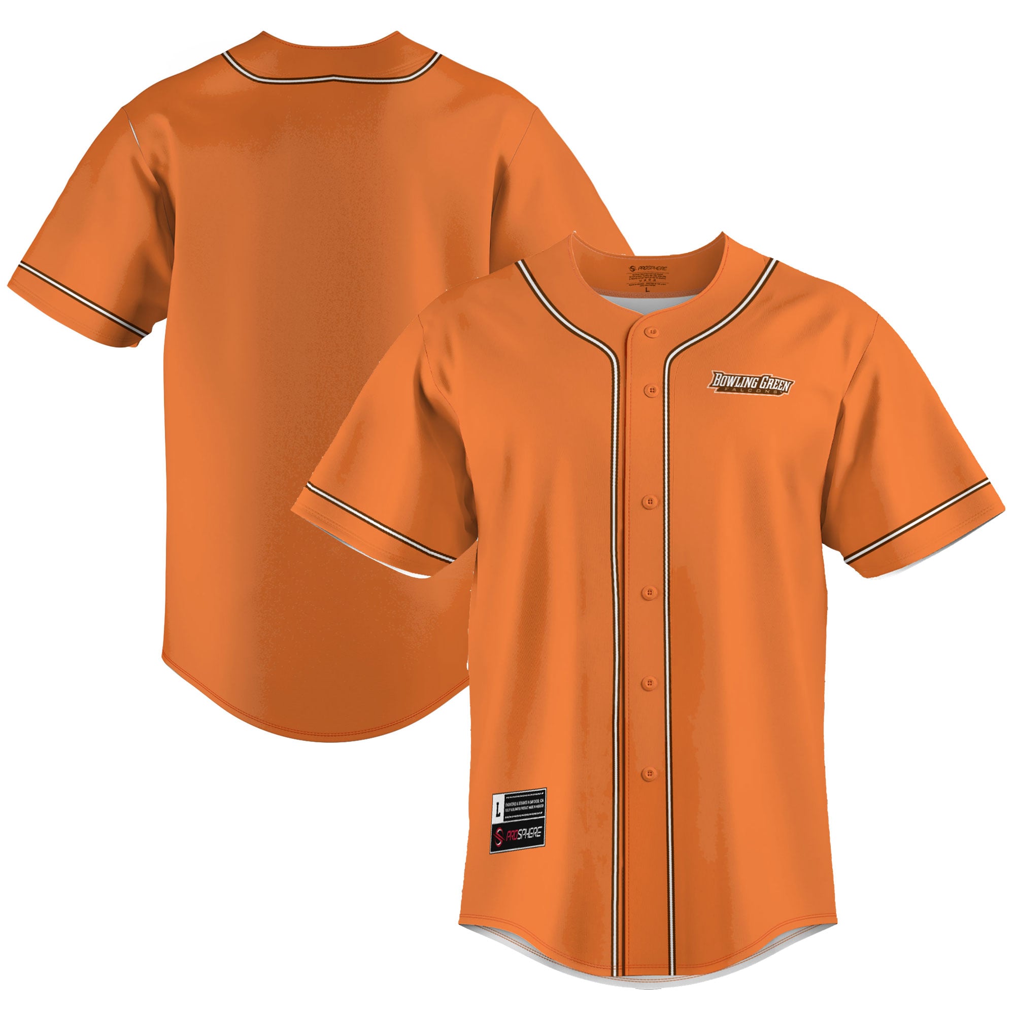 [NJP] Youth Bowling Green St. Falcons GameDay Greats Lightweight Baseball Jersey - Orange