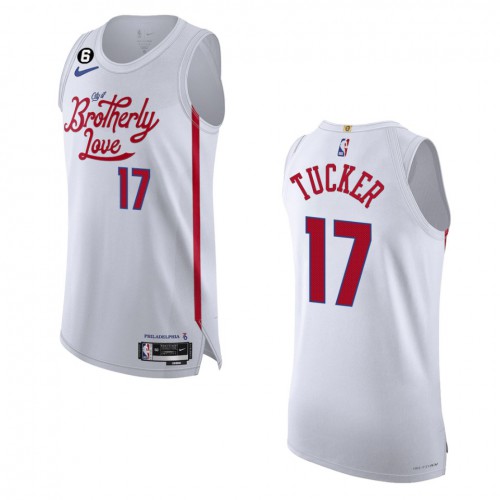 White Nike Philadelphia 76ers #17 76ers Jersey - Breathable Material