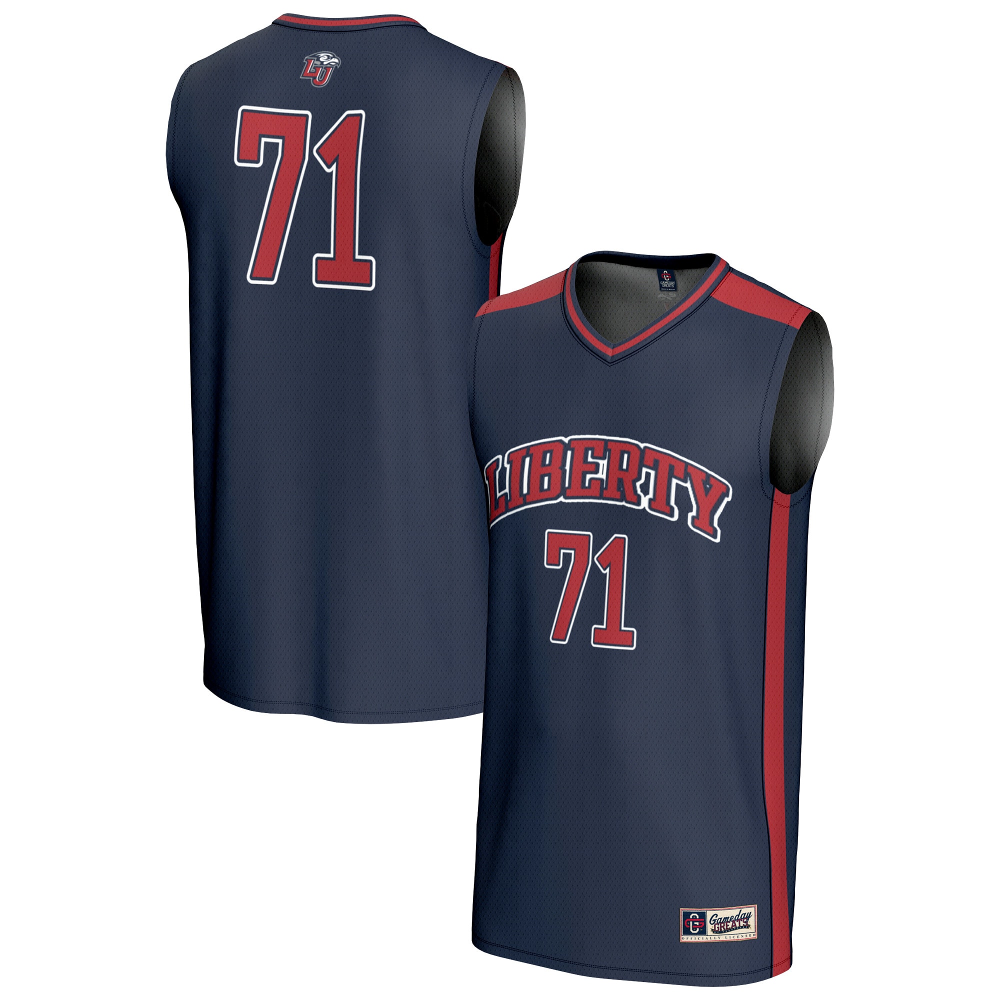 [NJP] Women's Liberty Flames GameDay Greats Lightweight Collegiate Basketball Fashion Jersey - Navy